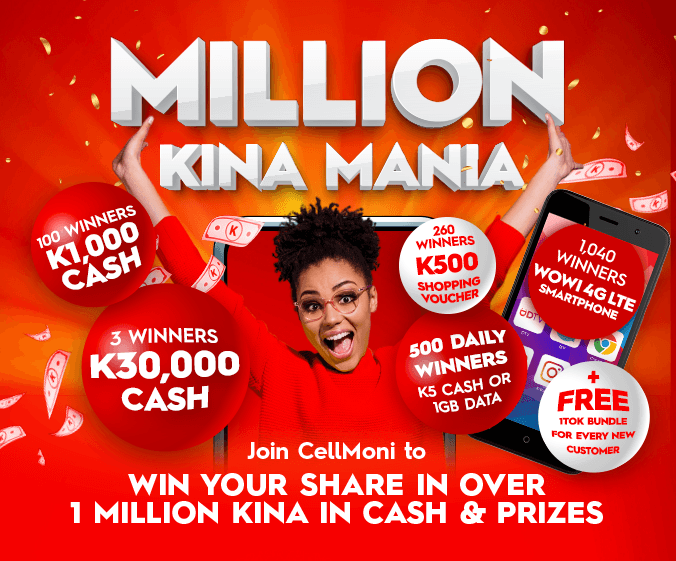 Win your share in over 1 million kina in cash and prizes