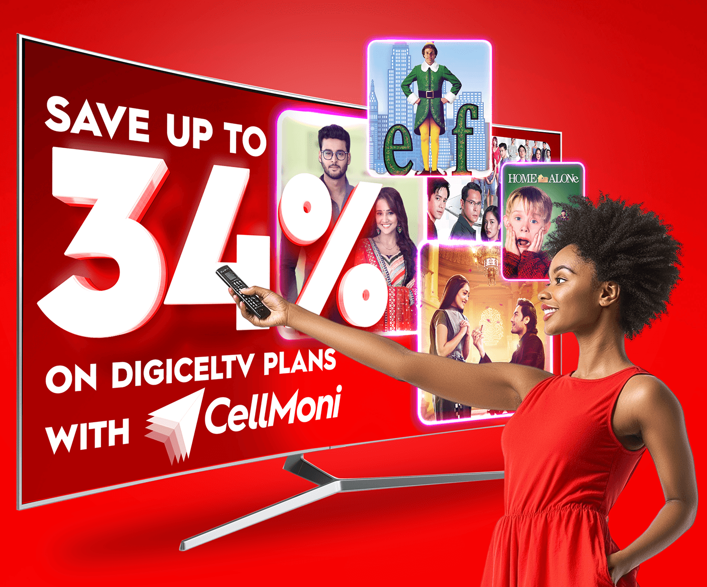 Digicel TV Plans on offer at discounted prices when purchasing with your CellMoni Wallet